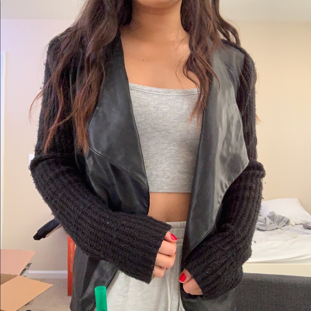 black cardigan